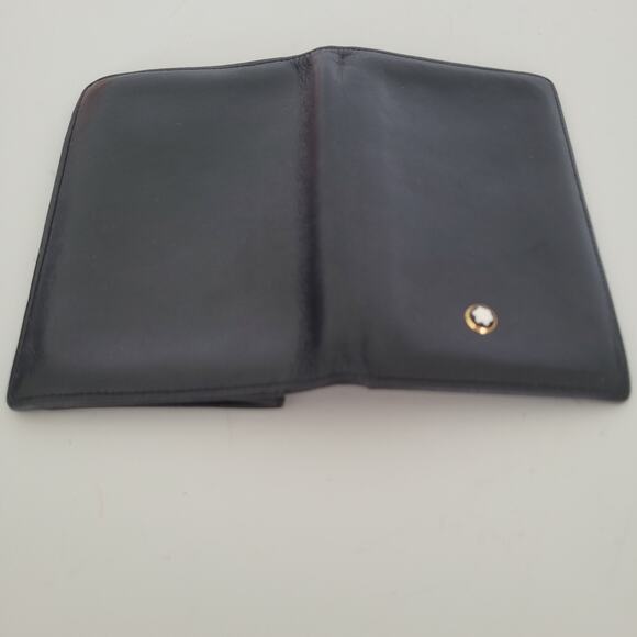 Montblanc Meisterstuck Men's Leather Black Wallet Card Holder Small Bifold Logo - Picture 8 of 9